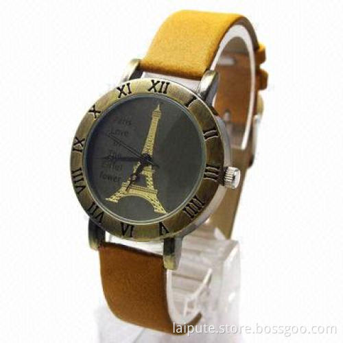2013 vintage Bronze Eiffel Tower wristwatch for women, with Japan movement